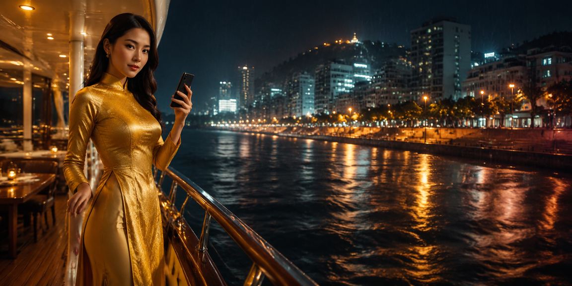 Người hâm mộ bóng đá tại Vũng Tàu theo dõi kết quả cá cược thể thao trong trang phục áo dài